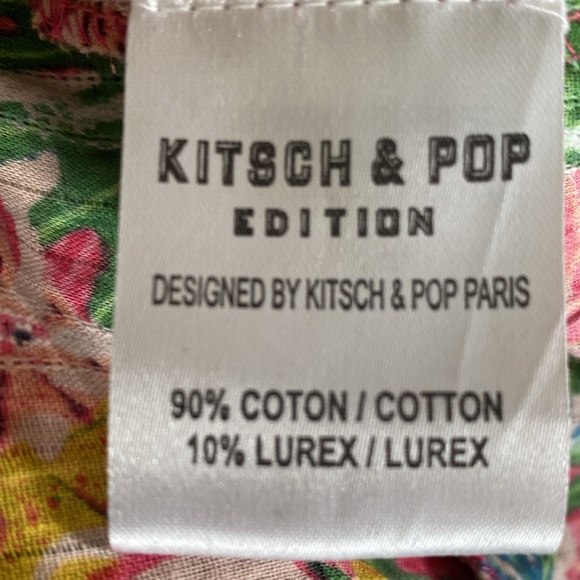 Kitsch & Pop Paris Edition Strapless Colorful Tropical Floral Maxi Dress L - Picture 12 of 13